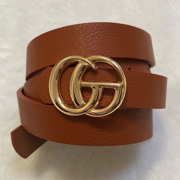 NEW Chestnut Brown Faux Leather Fashion Belt - Picture 2 of 7